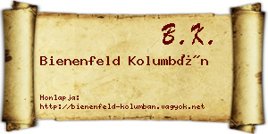 Bienenfeld Kolumbán névjegykártya